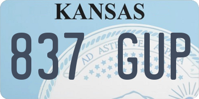 KS license plate 837GUP