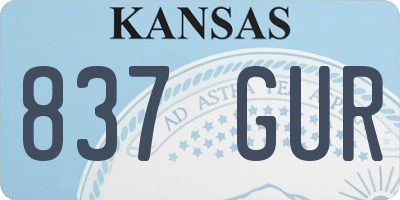 KS license plate 837GUR