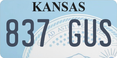 KS license plate 837GUS