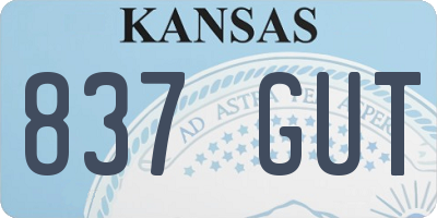 KS license plate 837GUT