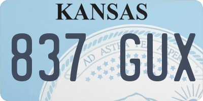 KS license plate 837GUX