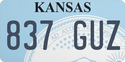 KS license plate 837GUZ