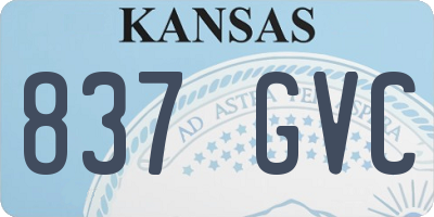KS license plate 837GVC