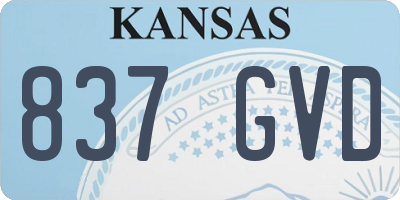 KS license plate 837GVD