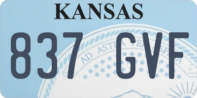 KS license plate 837GVF
