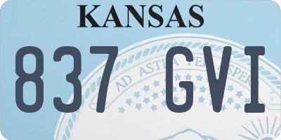 KS license plate 837GVI