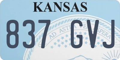 KS license plate 837GVJ