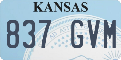 KS license plate 837GVM