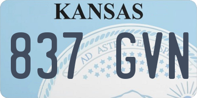 KS license plate 837GVN
