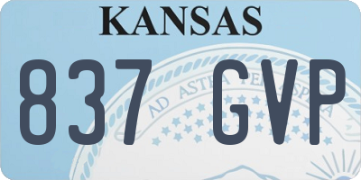 KS license plate 837GVP
