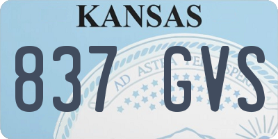 KS license plate 837GVS