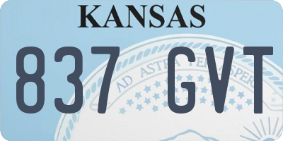 KS license plate 837GVT