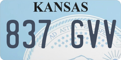 KS license plate 837GVV