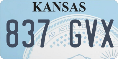KS license plate 837GVX