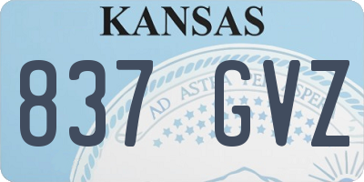 KS license plate 837GVZ