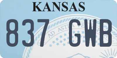 KS license plate 837GWB