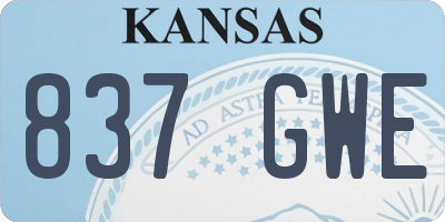 KS license plate 837GWE