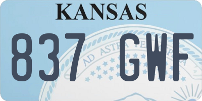 KS license plate 837GWF
