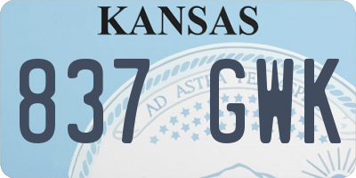KS license plate 837GWK