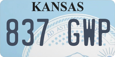 KS license plate 837GWP
