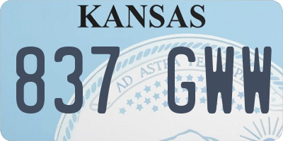 KS license plate 837GWW