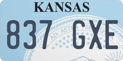 KS license plate 837GXE
