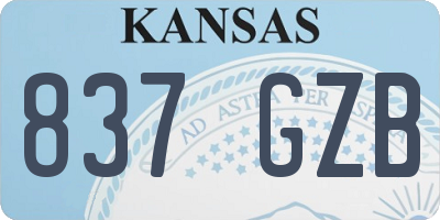 KS license plate 837GZB