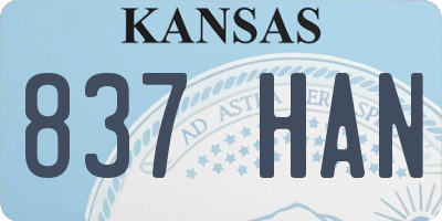 KS license plate 837HAN