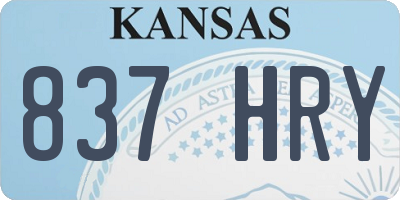 KS license plate 837HRY