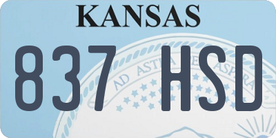 KS license plate 837HSD