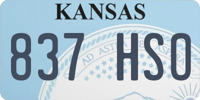 KS license plate 837HSO