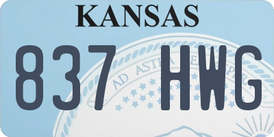 KS license plate 837HWG