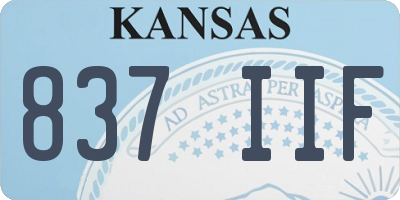 KS license plate 837IIF