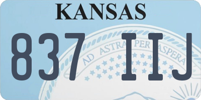 KS license plate 837IIJ