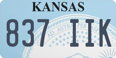 KS license plate 837IIK