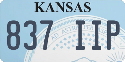 KS license plate 837IIP