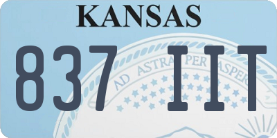 KS license plate 837IIT