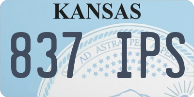KS license plate 837IPS