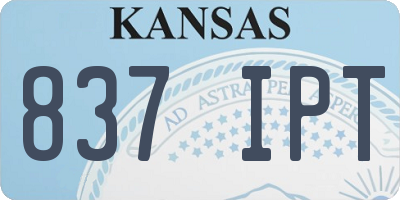 KS license plate 837IPT