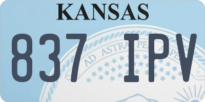 KS license plate 837IPV