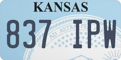 KS license plate 837IPW