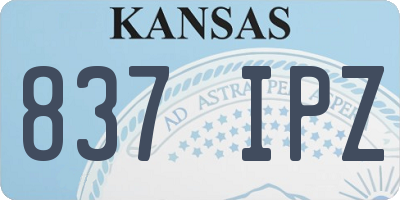 KS license plate 837IPZ