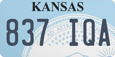 KS license plate 837IQA