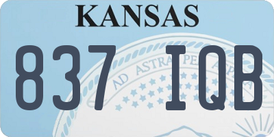 KS license plate 837IQB
