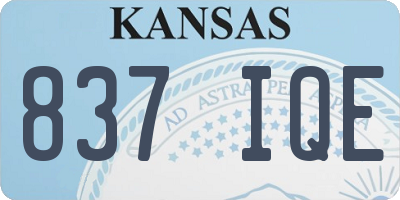 KS license plate 837IQE