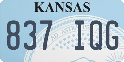 KS license plate 837IQG
