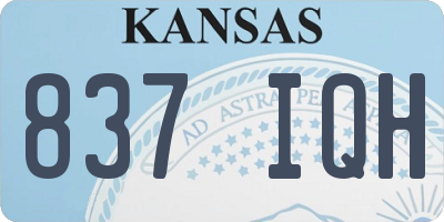 KS license plate 837IQH