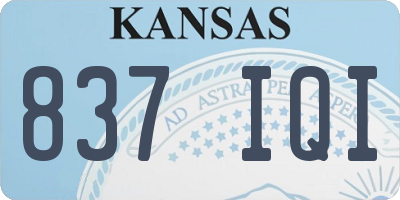 KS license plate 837IQI