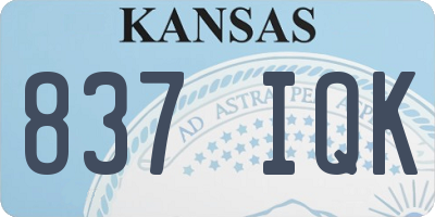 KS license plate 837IQK