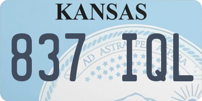 KS license plate 837IQL